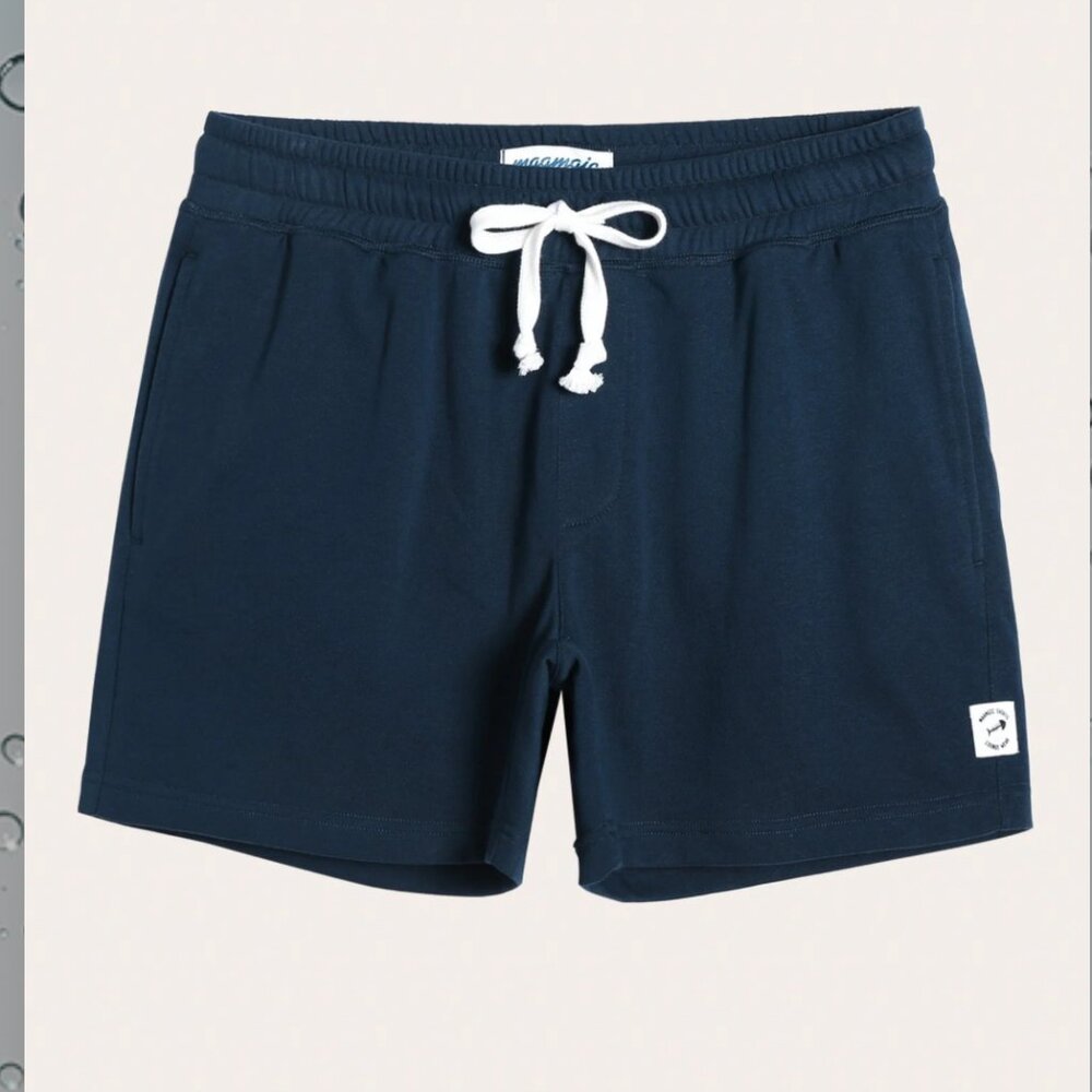 Maamgic men's KnitCozy elastic waist/drawstring shorts heavy knit navy size XS